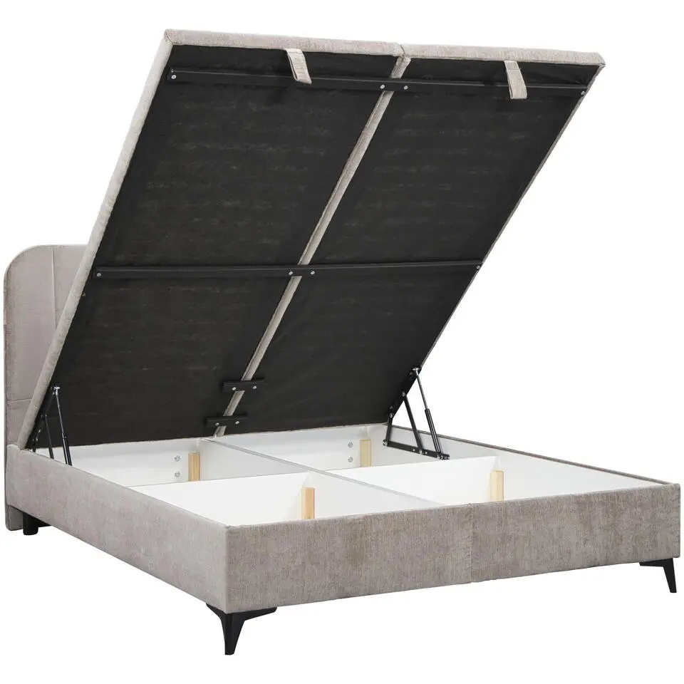 Bed Lizz met opbergruimte - greige - 140x200 cm
