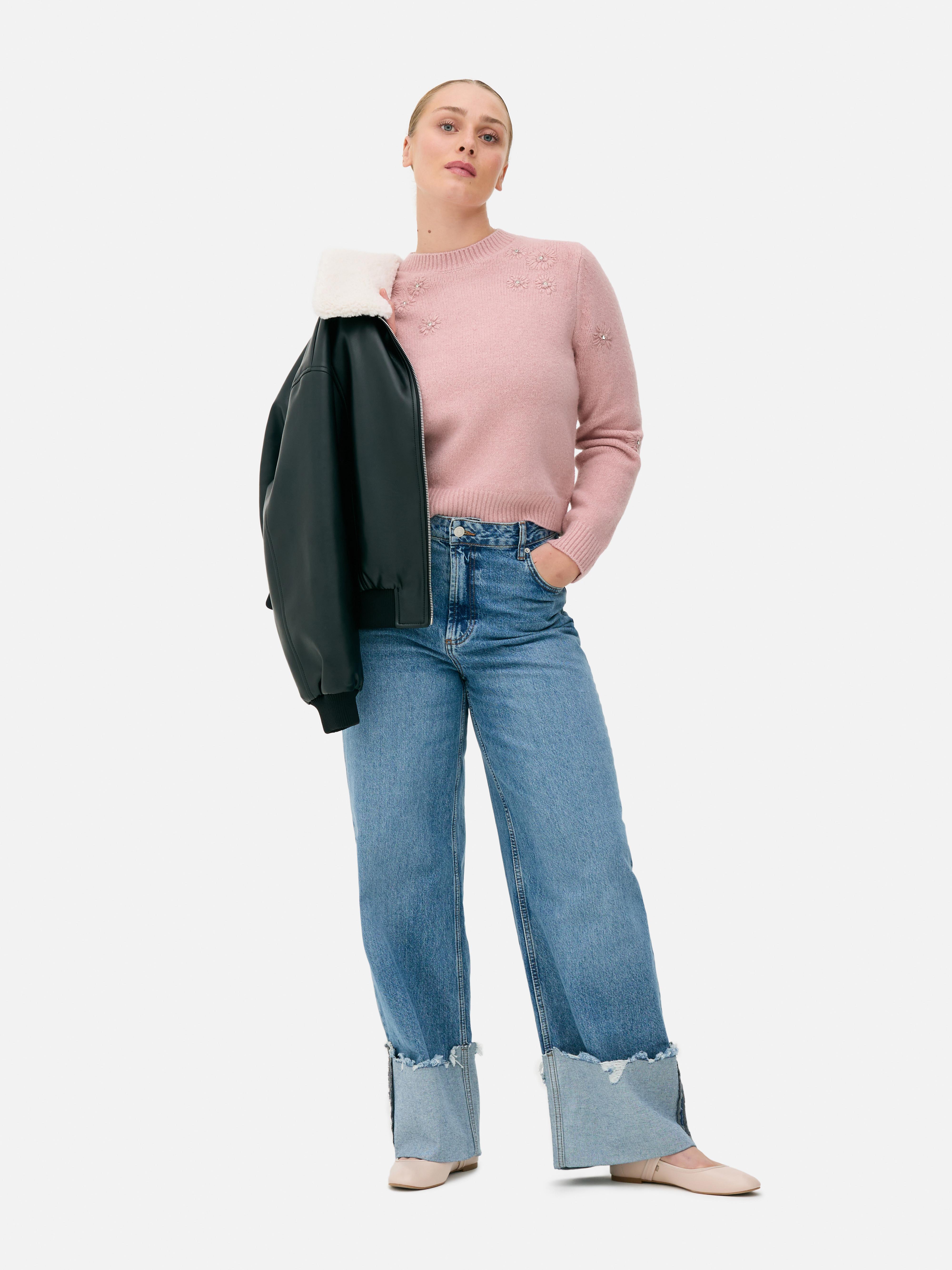 Embroidered Floral Sweater