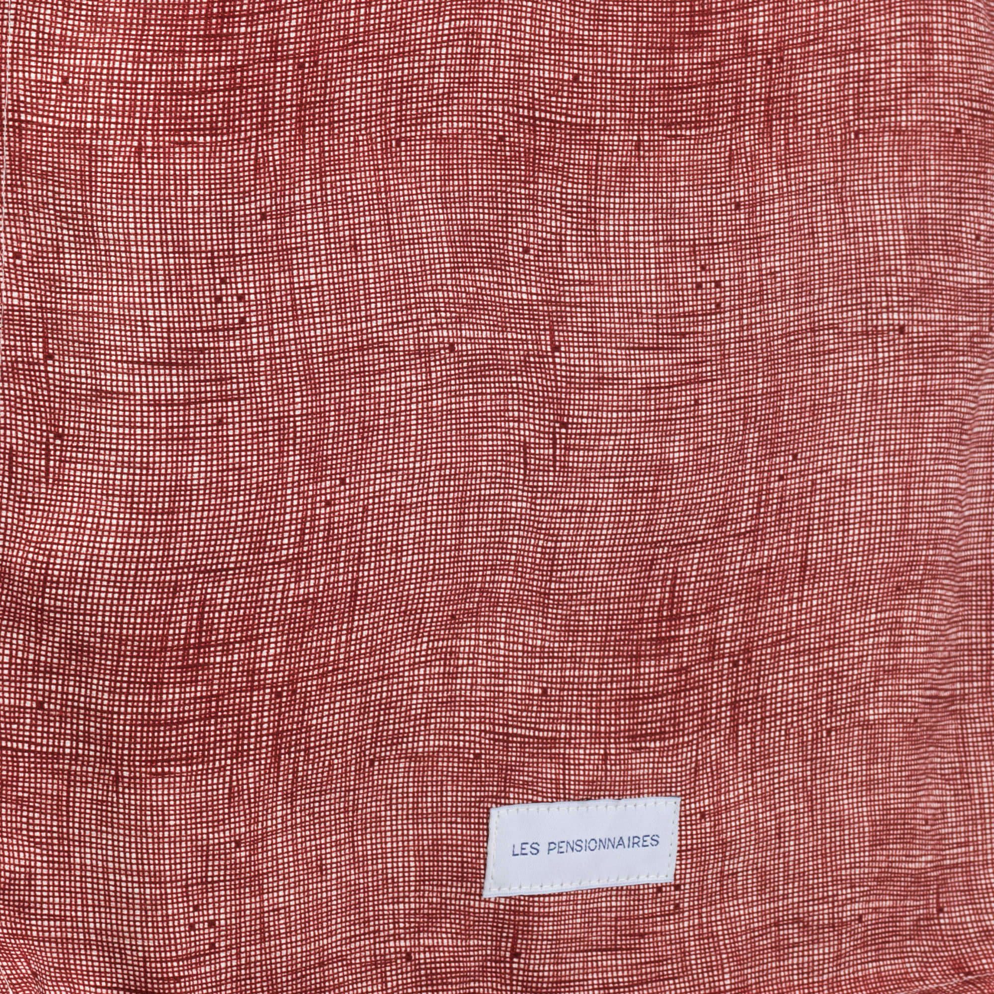 - Sac zippé en toile de coton bio rouille quadrillé