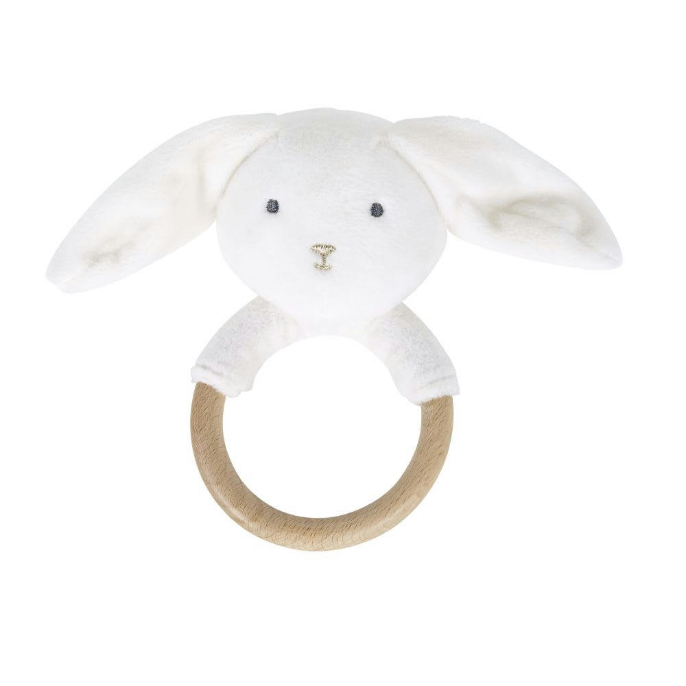 - Hochet bébé lapin écru et doré