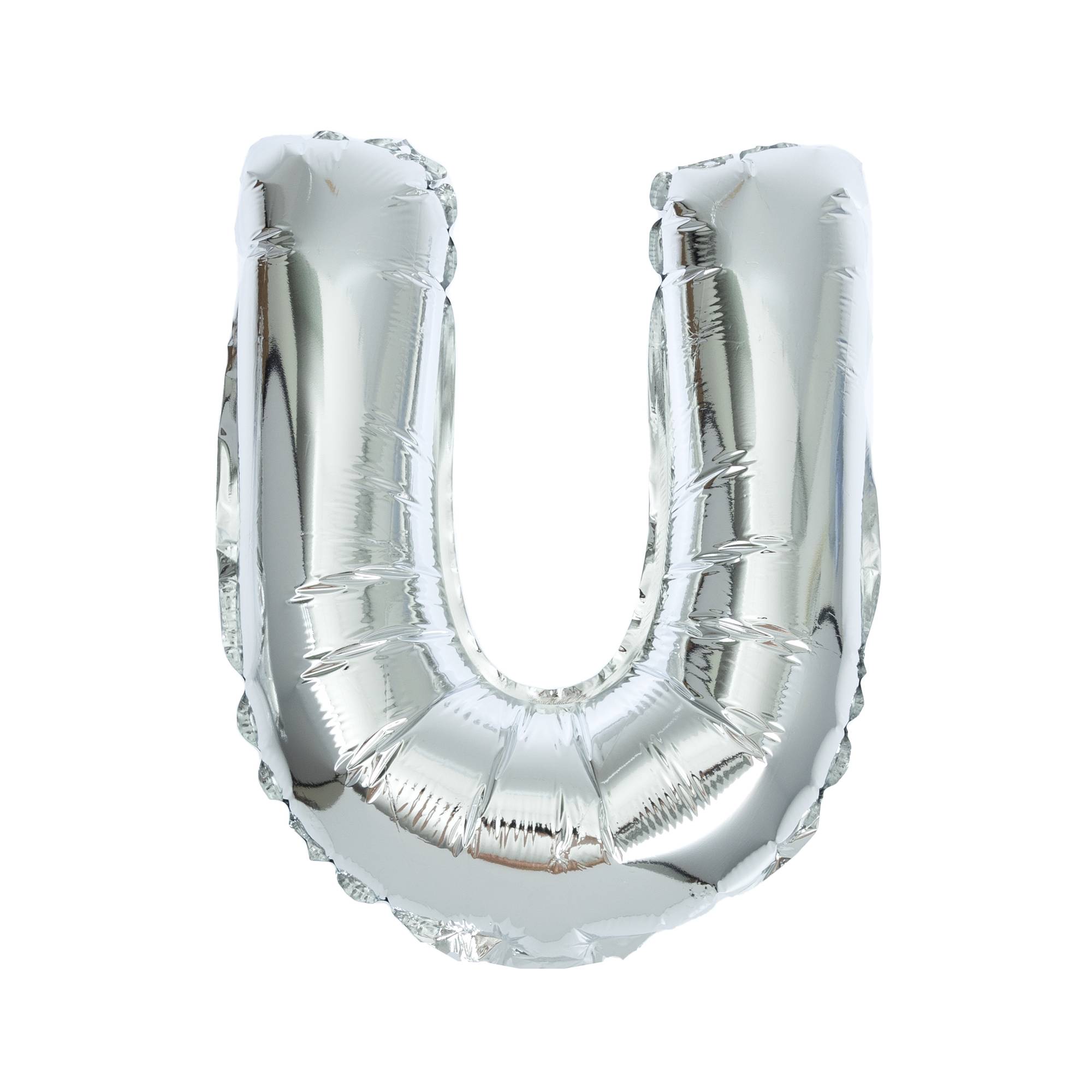 Silver Foil Letter U Balloon