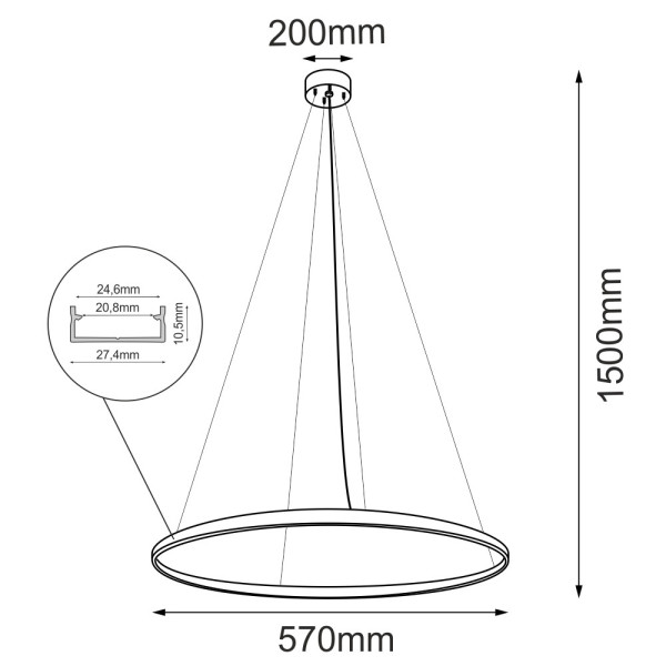 Lampa wisząca AGARI złoty mat LED 1x35W Neutralna biel 4682lm Shilo