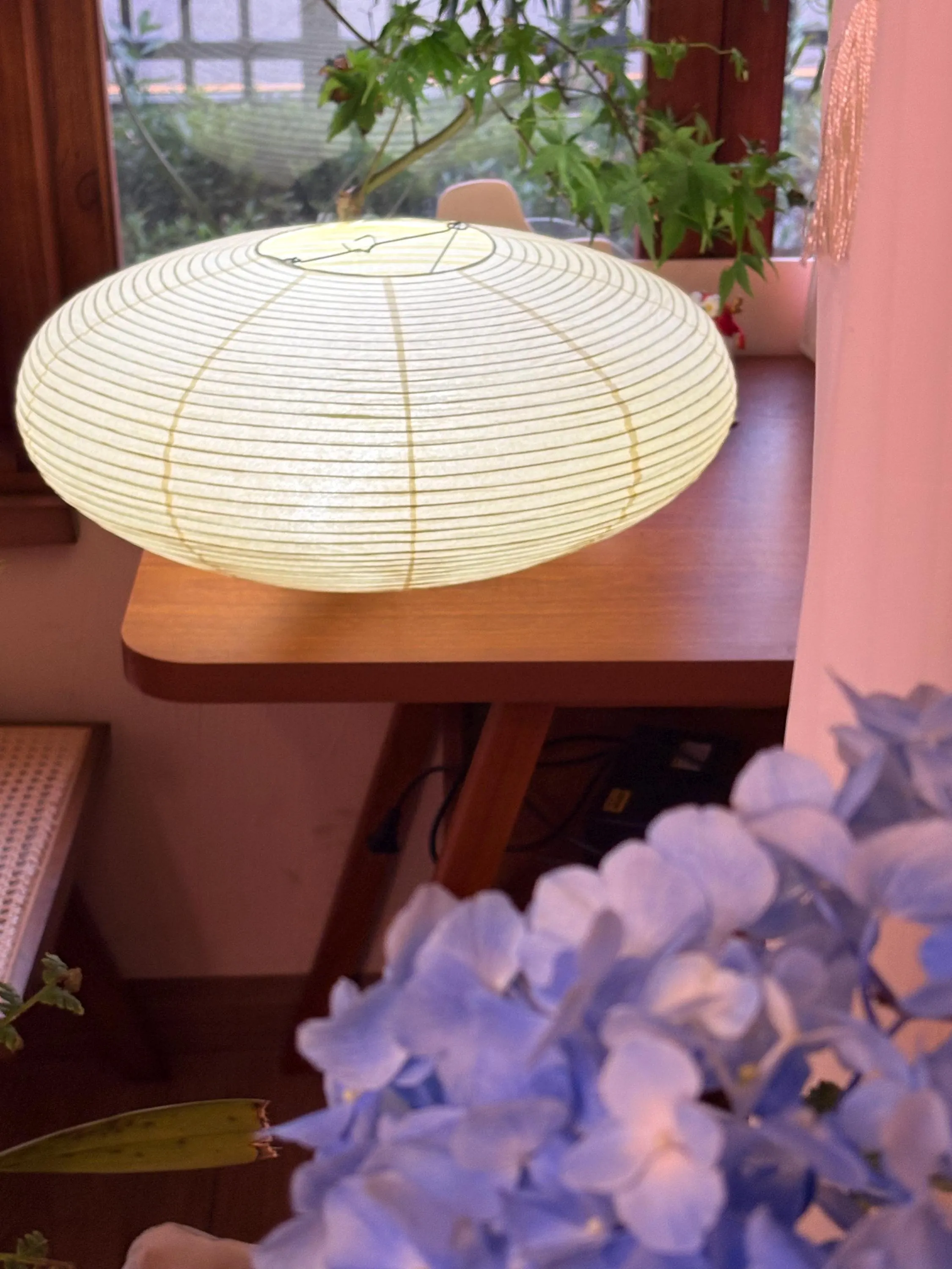 Handmade Oval Paper Lamp Shade, Japanese Style Pendant Light Shade, ,Large Ceiling Lampshade for Bedroom, Living Room Lighting