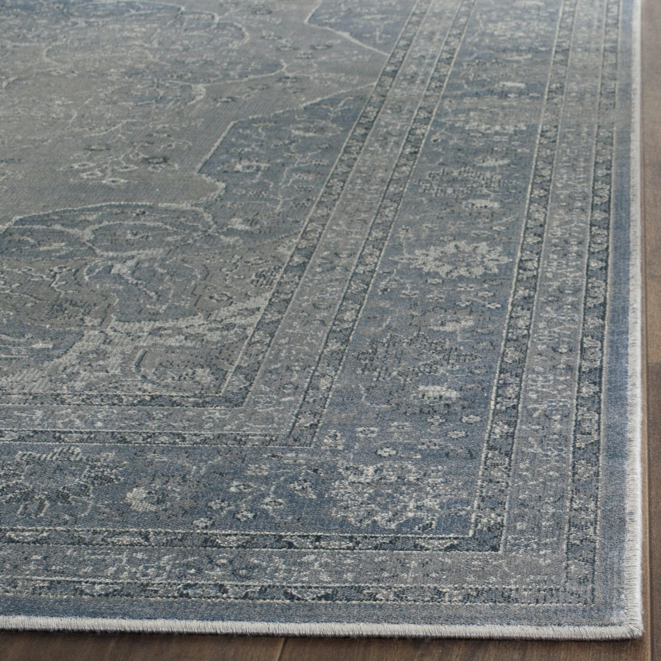 VINTAGE - Tapis de salon interieur en bleu clair & gris clair, 99 x 170 cm