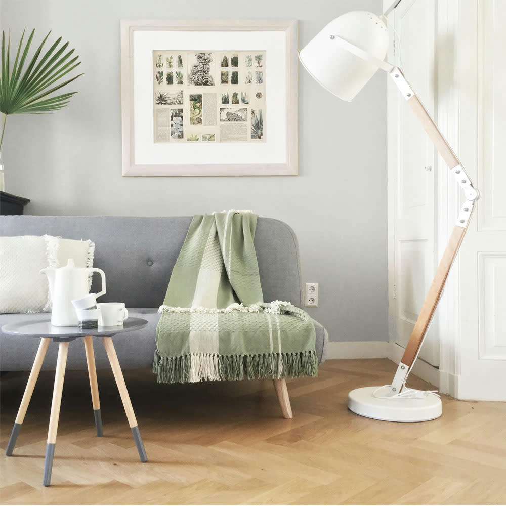 FRINGE - Plaid vert paon 125x150