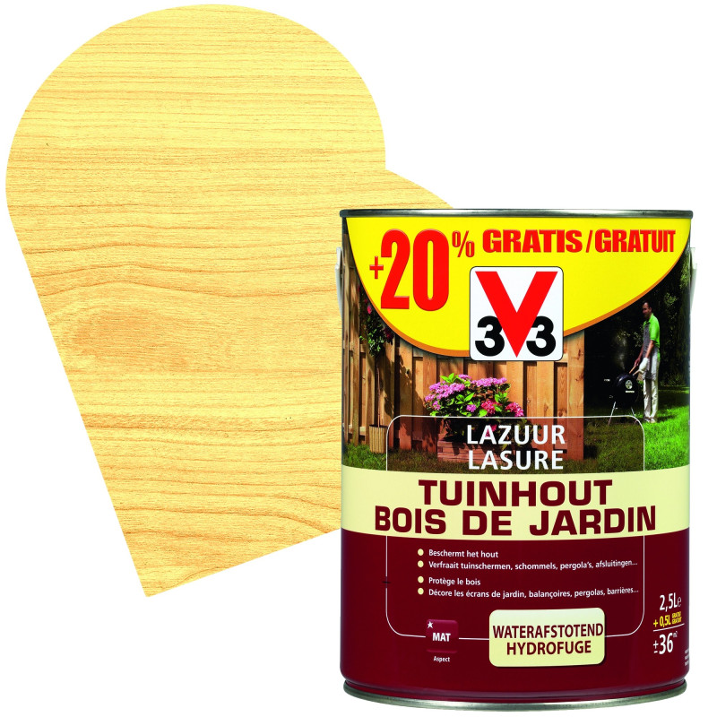 Lasure Bois de jardin incolore 2,5   0,5 L gratuit V33