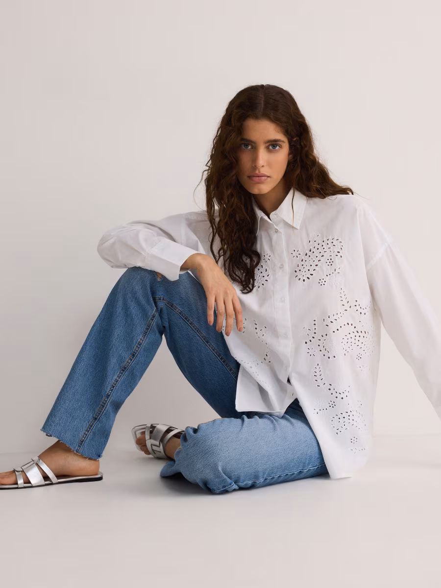 Shirt With Openwork Inserts