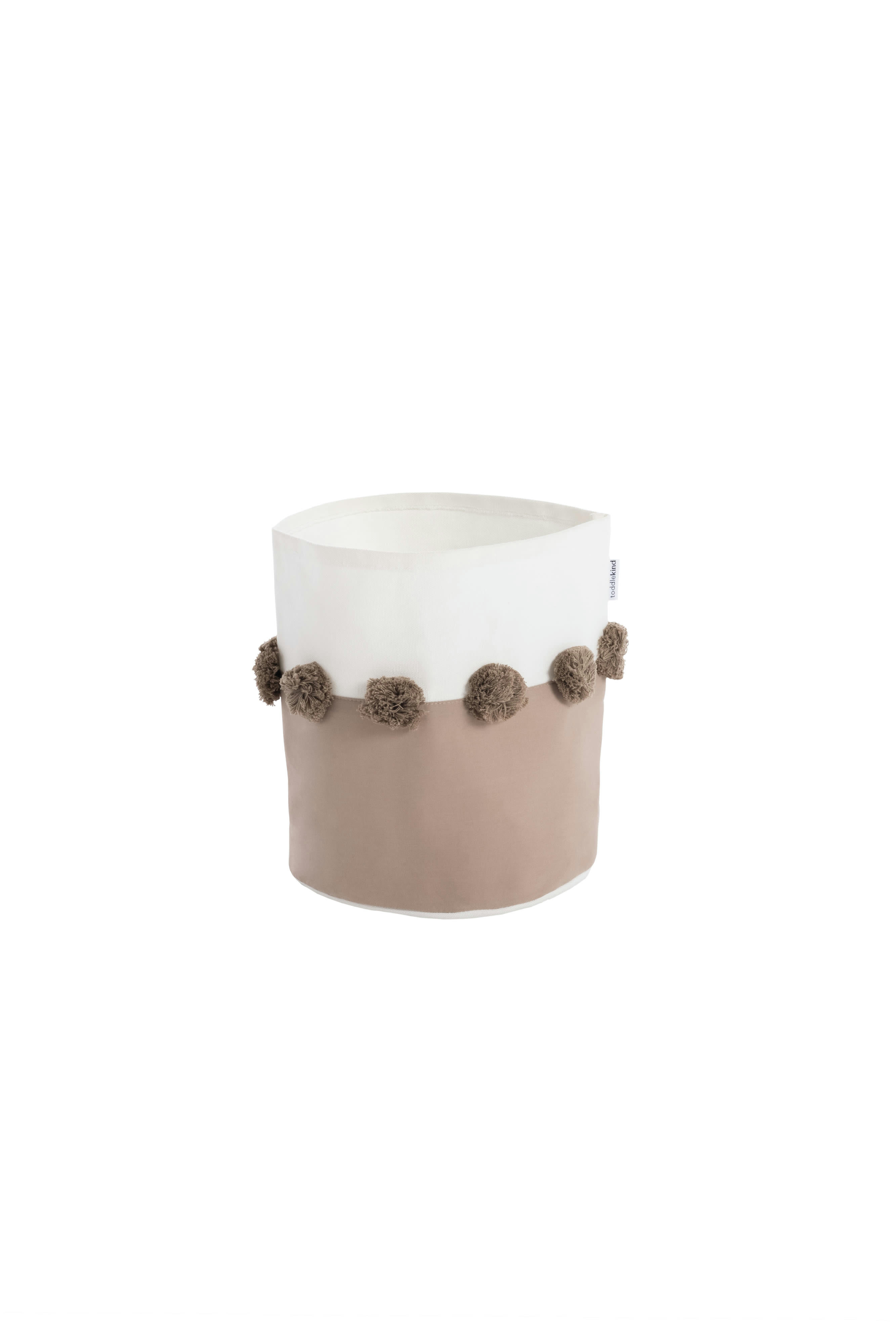 - Paniers de rangement en coton 100 % taupe 22x25cm