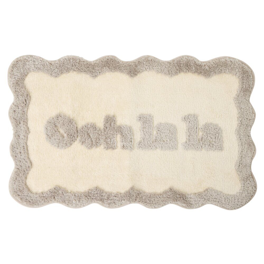 Tapis de bain Oohlala tissu bouclette beige 50x80cm