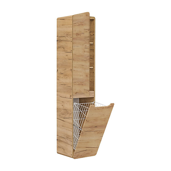 Colonne de salle de bain suspendue ERBANO2 portesH170 cmColoris chene clair
