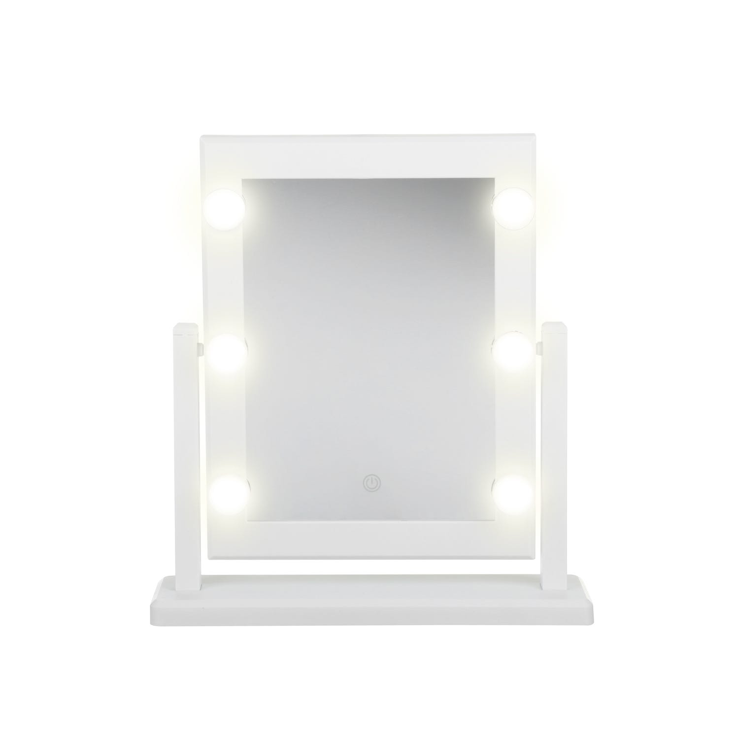 Specchio da tavolo bianco 37x41 cm Hollywood