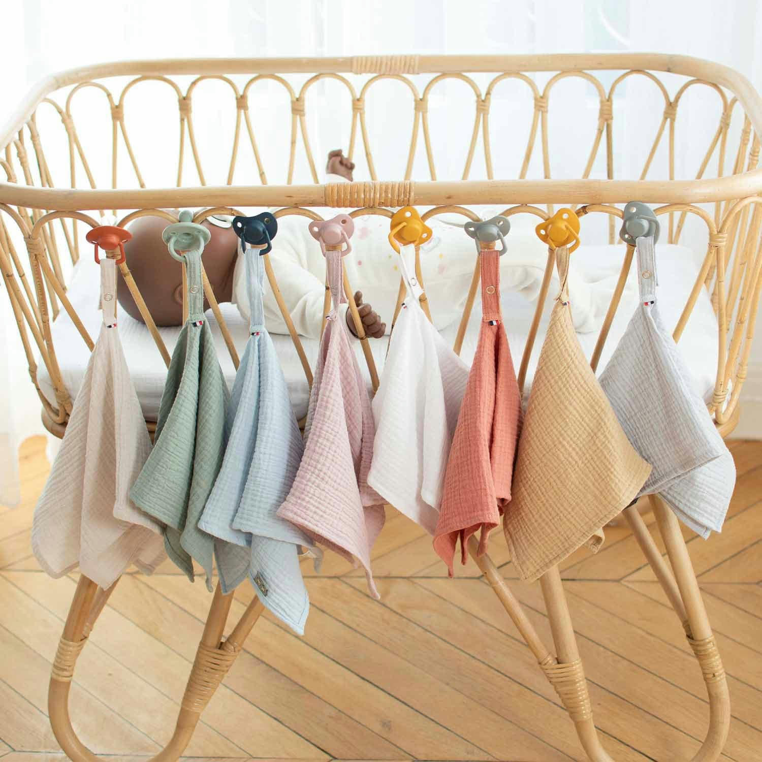 JEANNE - Lange doudou attache tétine