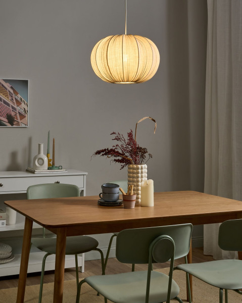 Lampa wisząca materiałowy bawełniany klosz szara