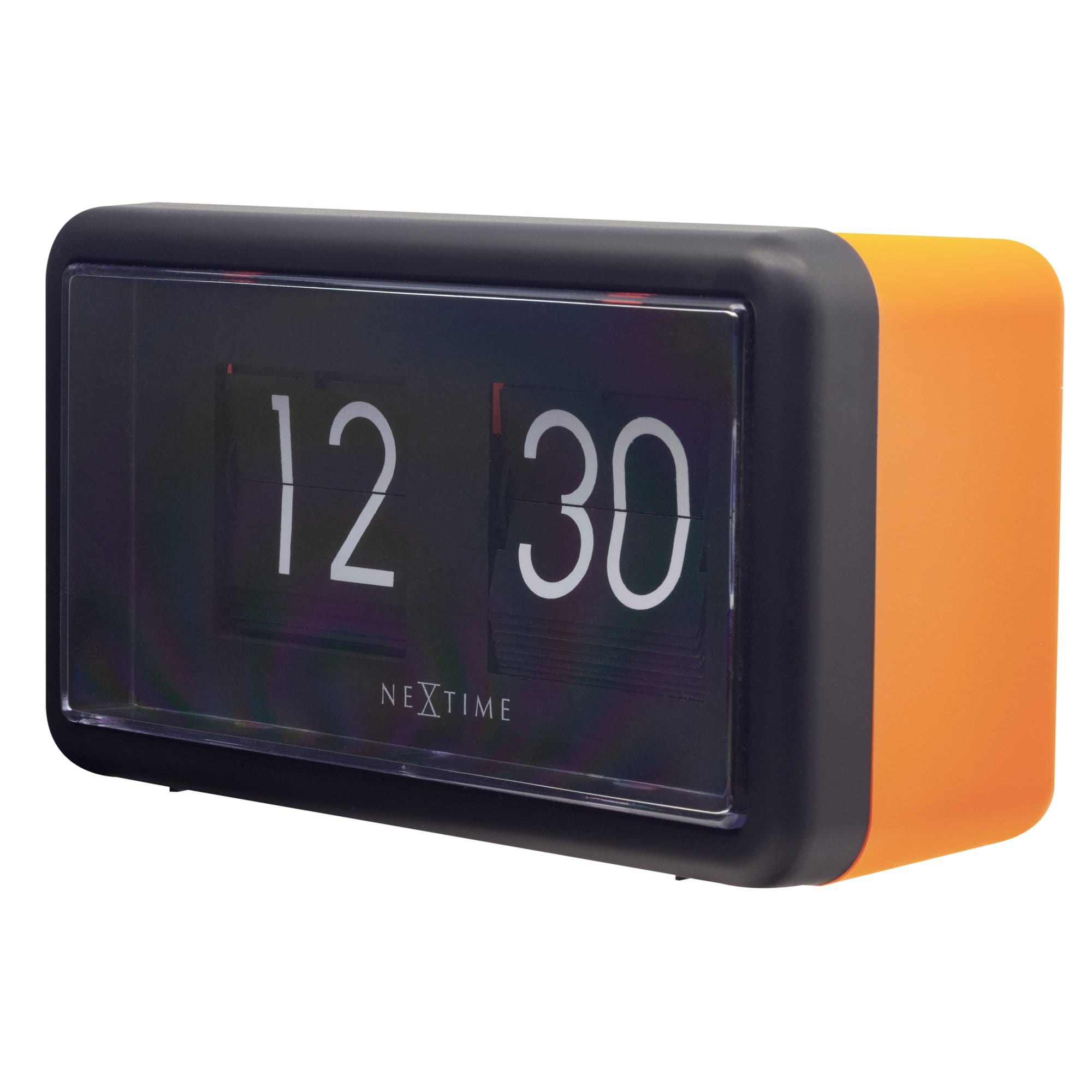NeXtime - NeXtime - Flip Klok - Tafel of Wandklok -Oranje Zwart