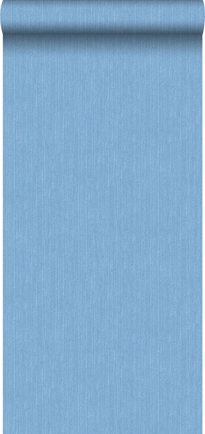 Walls4You behang effen denim jeans structuur vintage blauw - 53 cm x 10.05 m - 935335