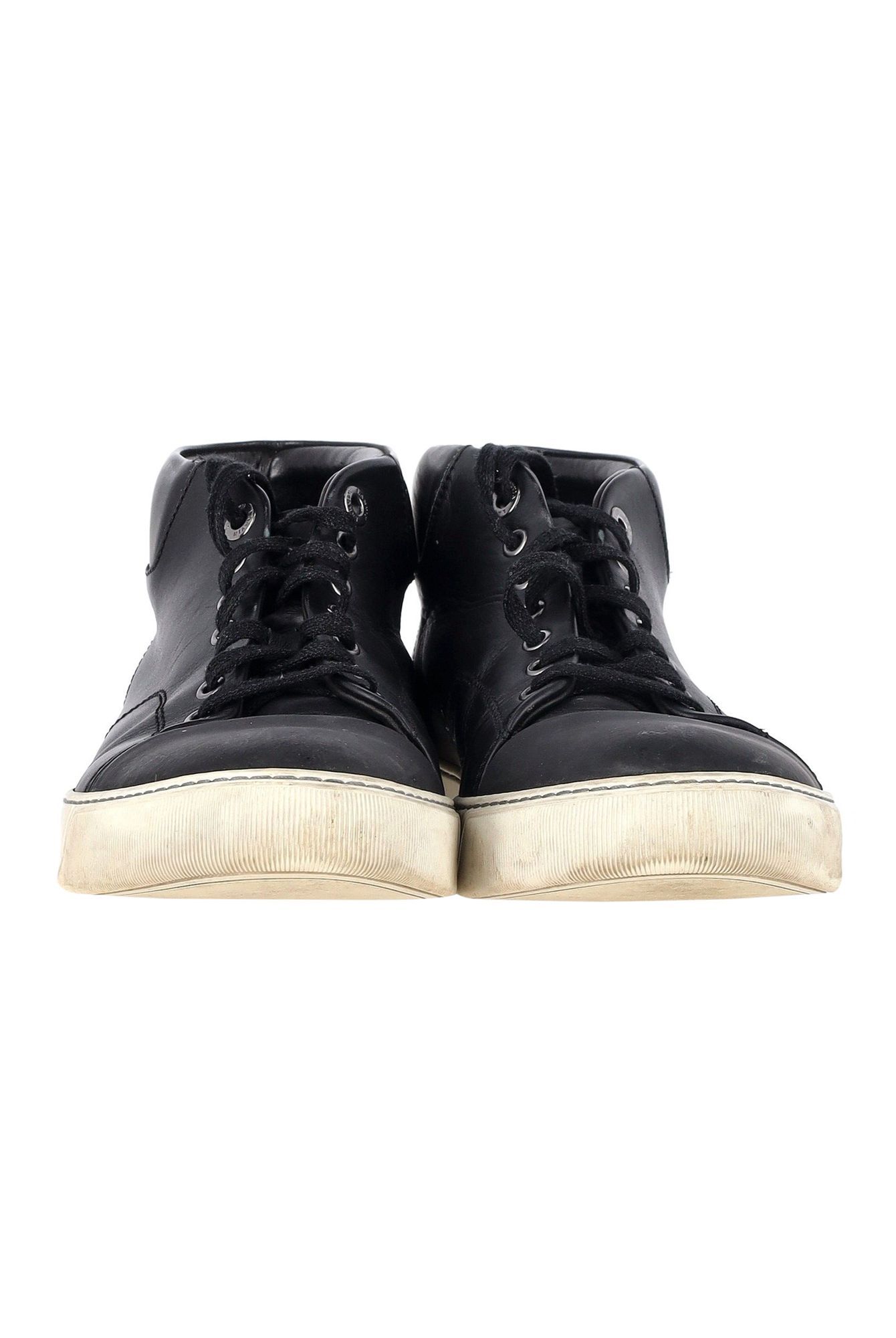 Lanvin Preloved Mid-Top Sneakers in Black Leather
