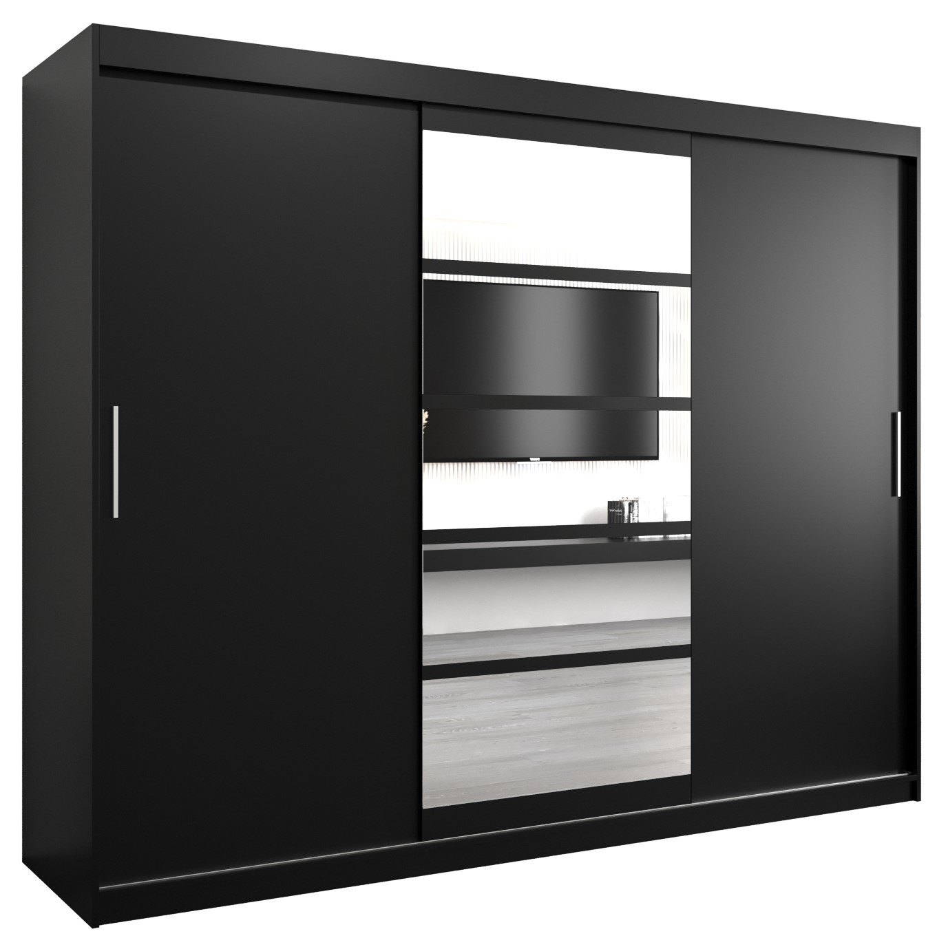 Szafa przesuwna garderoba ROMA 01 250 czarny  czarny