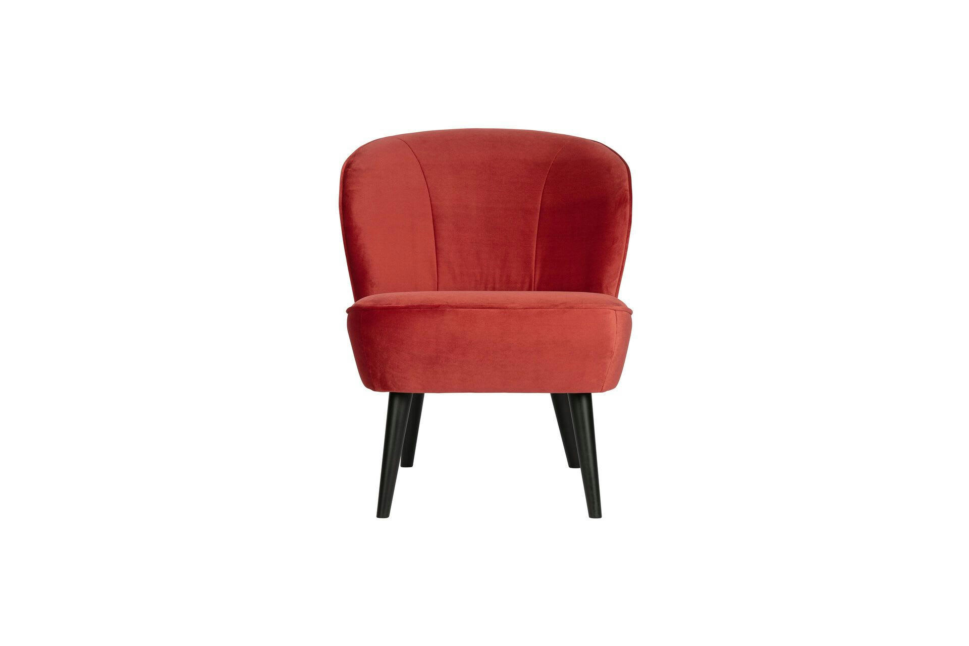 SARA - Fauteuil en velour framboise