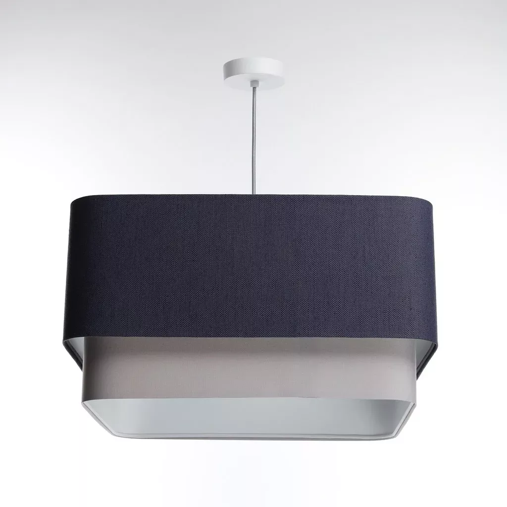 Lampa wisząca KWADRO DUO 008 51x47cm granatowa/szara