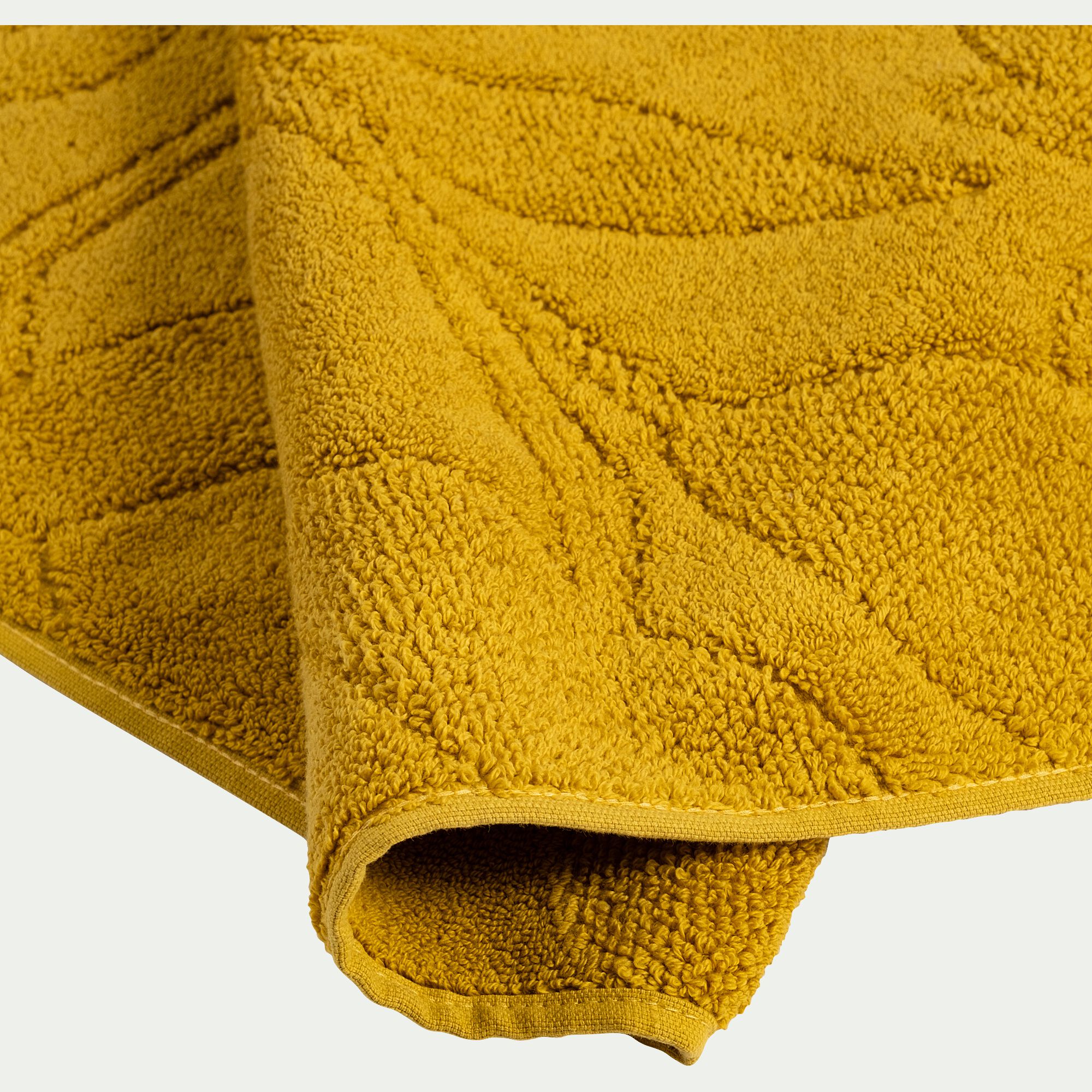 RYAD - Tapis de bain en coton - jaune argan 50x80cm