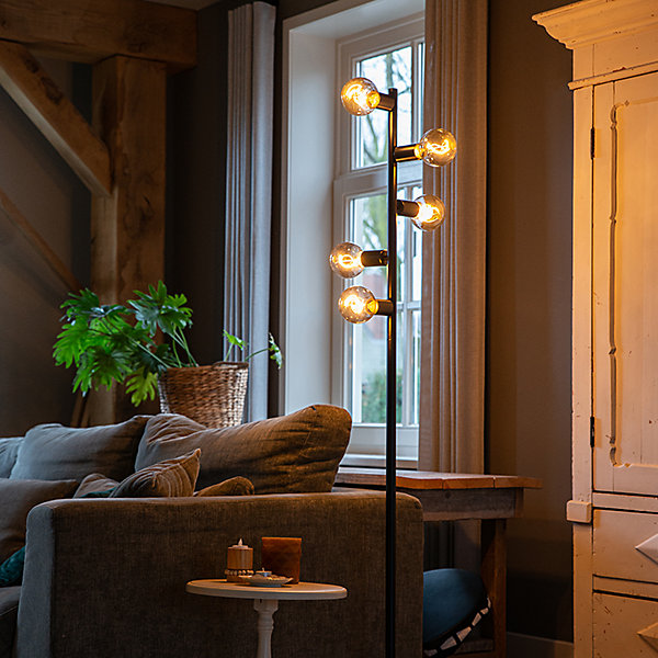 Lampadaire scandinave noir 5 lumières - Facil Tube