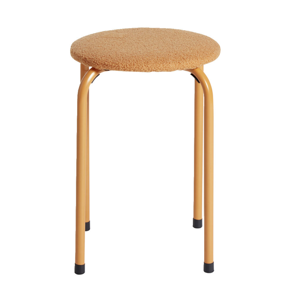 Tabouret rond bas empilable Lola métal beige Ø38xH50cm