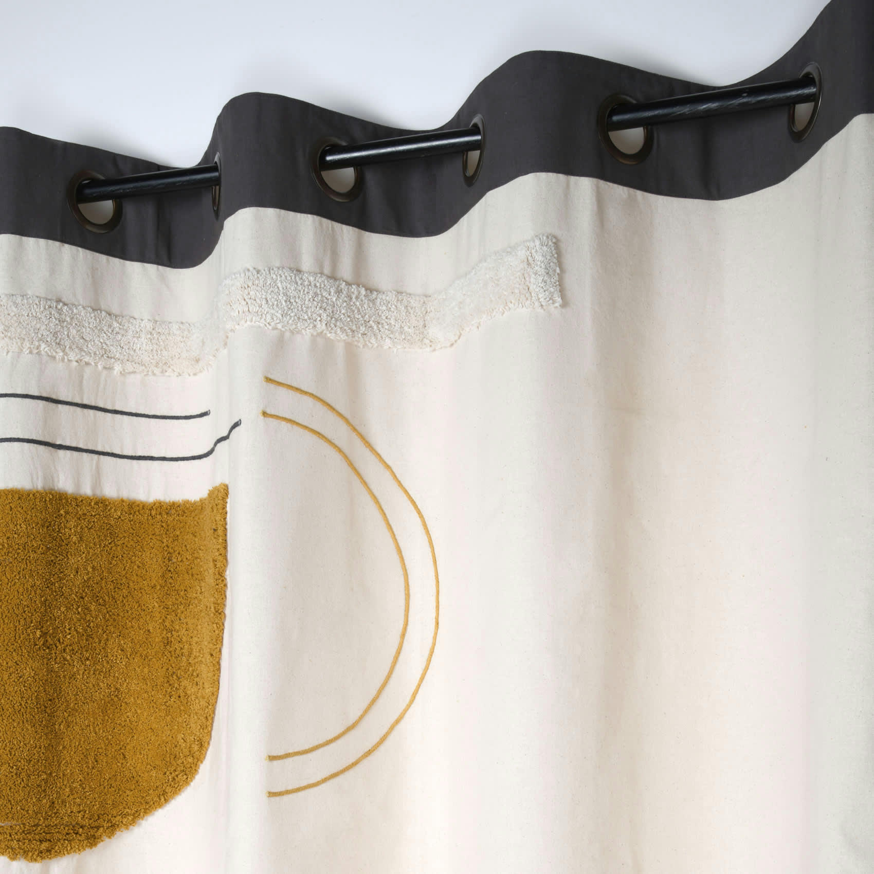 - Rideau d'ameublement au style contemporain coton ecru 140x260 cm