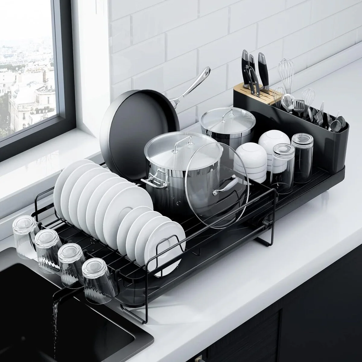 26.7'' Kitsure Large Dish Drying Rack - Extendable Dish Rack