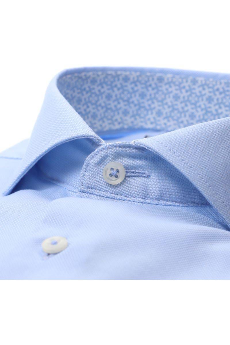 ETERNA Performance Slim Fit Tencel Hemd mittelblau, Strukturiert