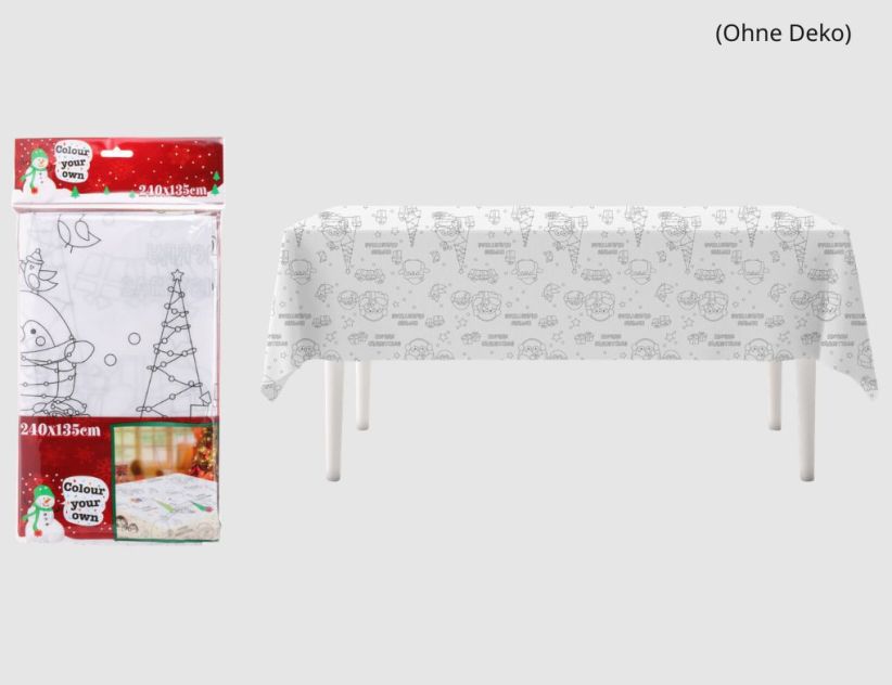 Weihnachtstischdecke zum Bemalen