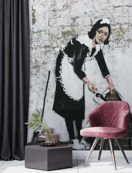 Feeby Fototapeta, Pokojówka Banksy Mural Street Art 100x140