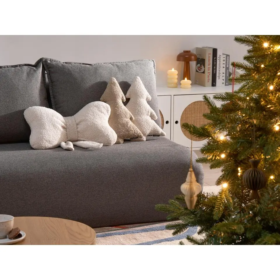 WINTERLAND - Sierkussen set van 3 - Lichtbeige - Boucl&eacute;