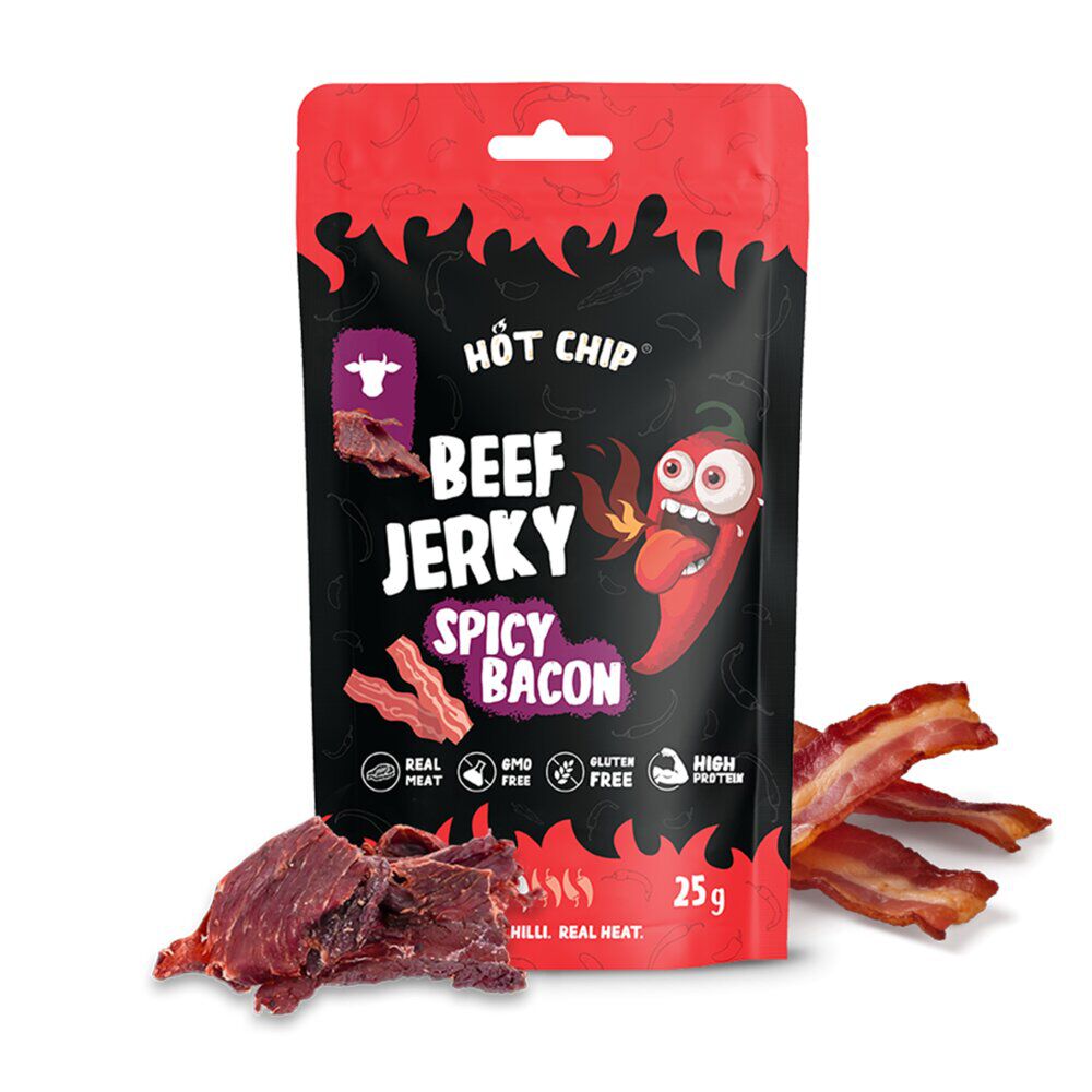 Viande séchée boeuf Beef Jerky saveur bacon et chili 25gr