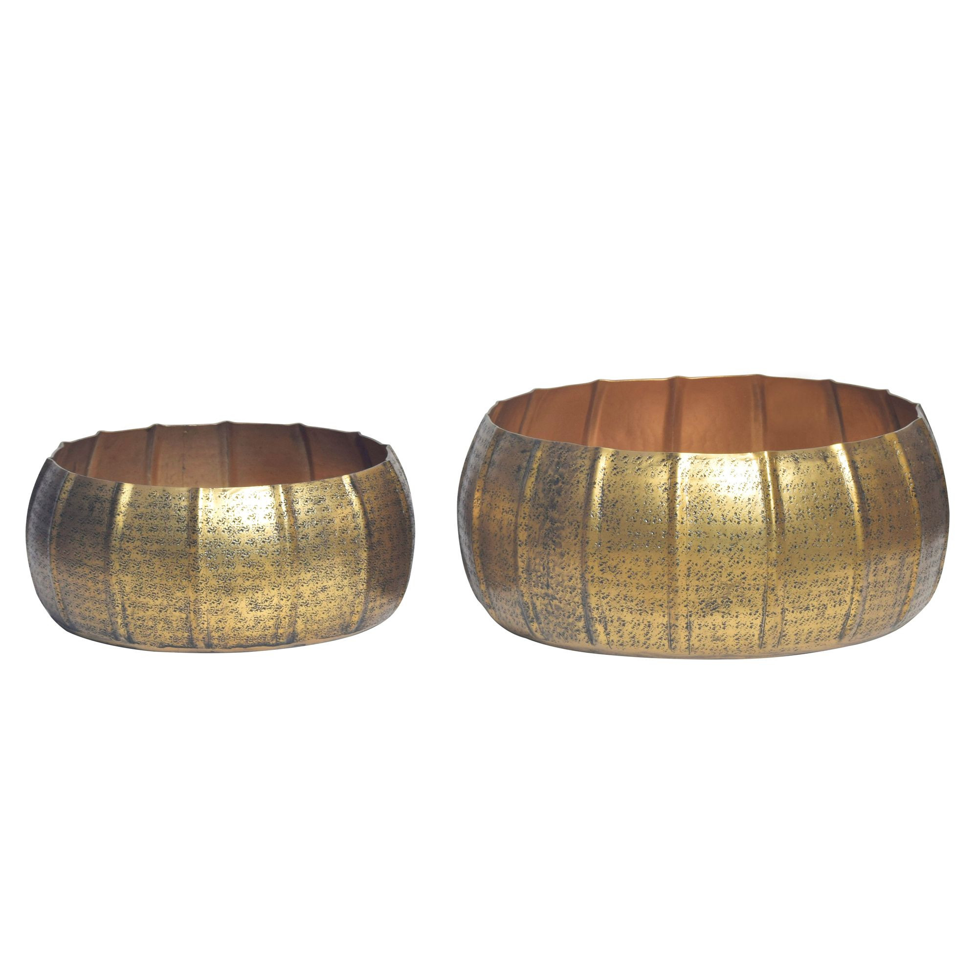Zestaw 2 Doniczek Metalowych Aluminiowe Donice Okrągłe Do Wnętrz Kwiaty