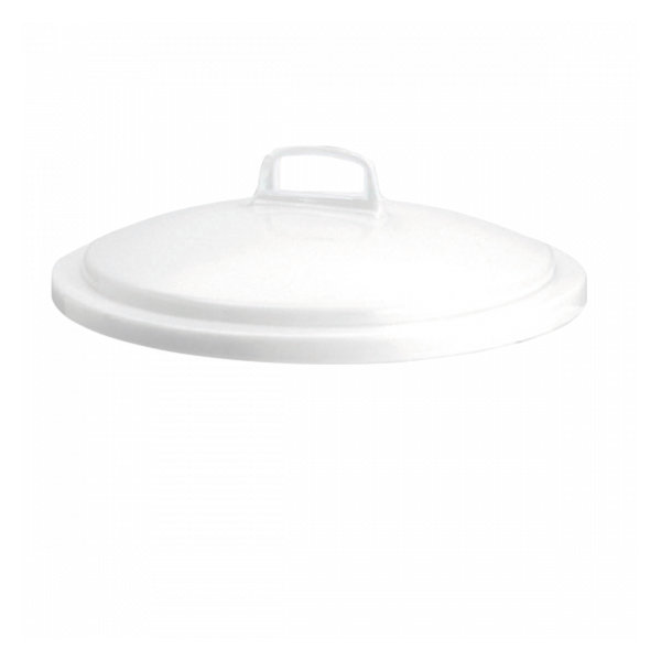 Couvercle avec poignée pour poubelle ronde tri sélectif 50 L - blanc