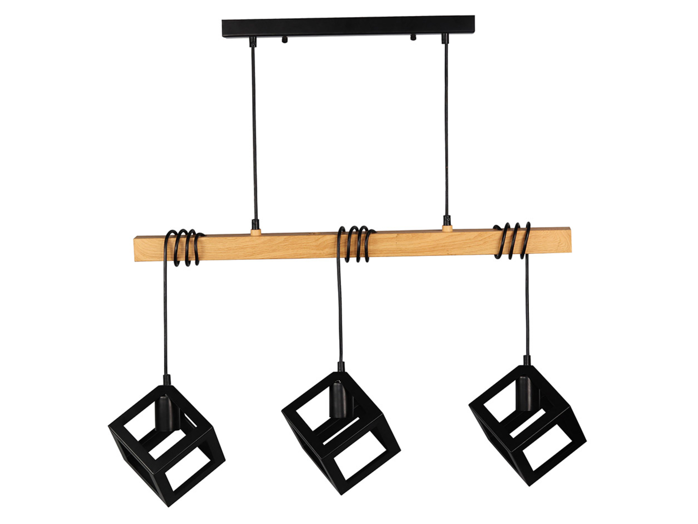 Lampa wisząca Sweden 3-punktowa metalowa beżowo-czarna