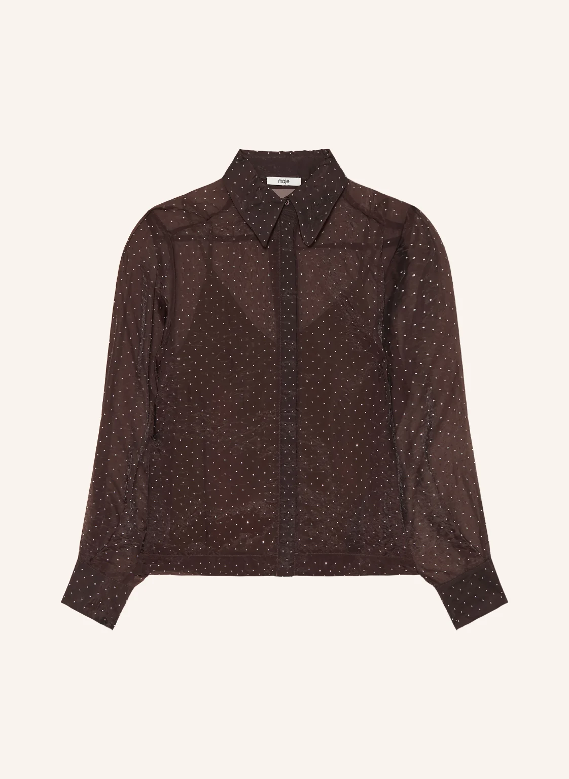 maje Hemdbluse mit Schmucksteinen