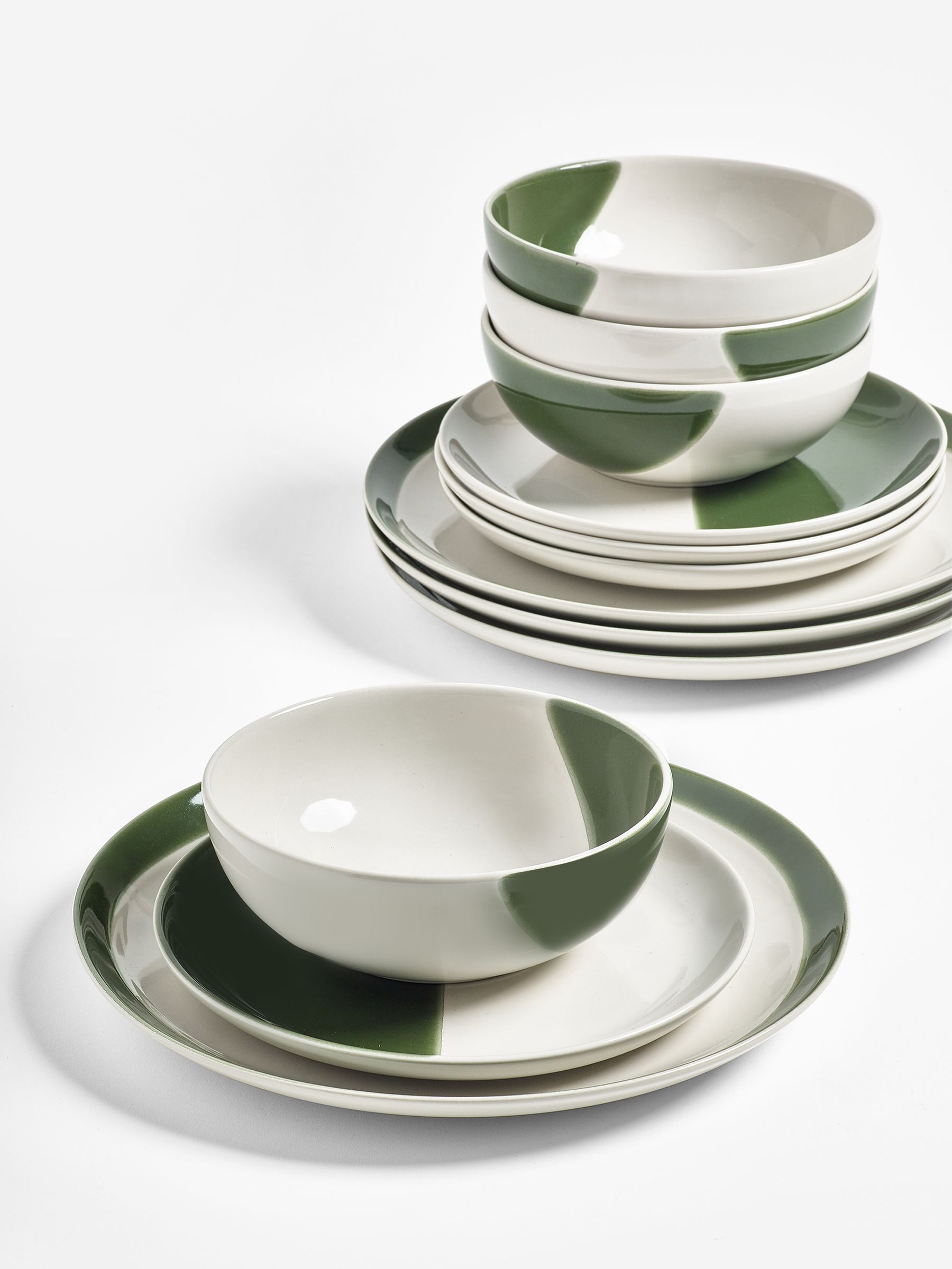 Jasper Conran London Green Abstract 12 Piece Set
