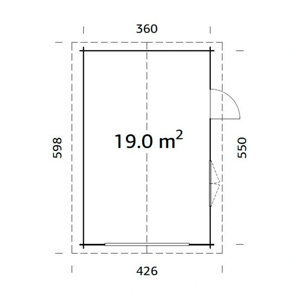 Garage »Roger«, Aufstellmaße BxTxH: 426 x 598 x 276 cm, Blockbohlensystem, Holz