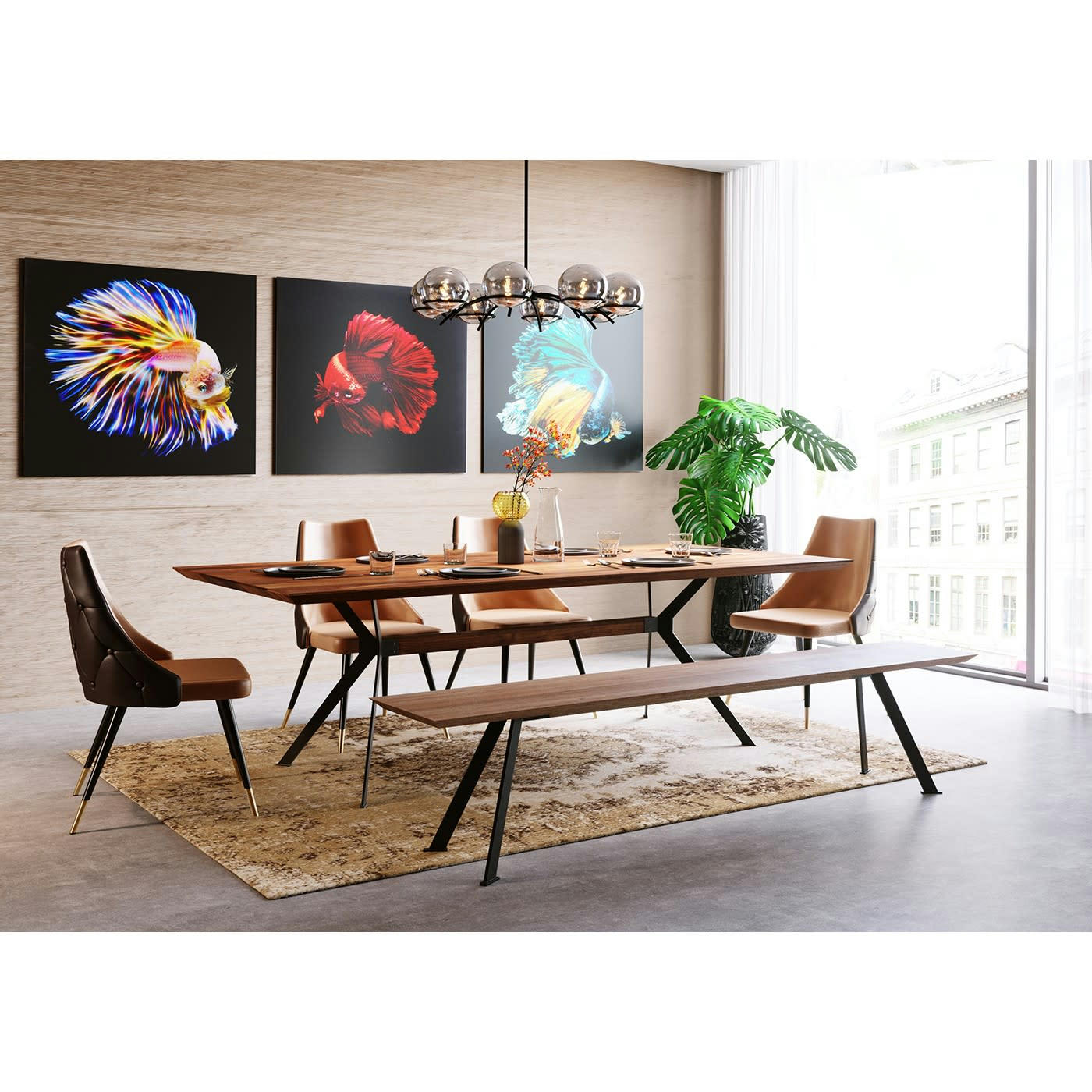 ELECTRIC FISH - Tableau poisson rouge en verre 100x100
