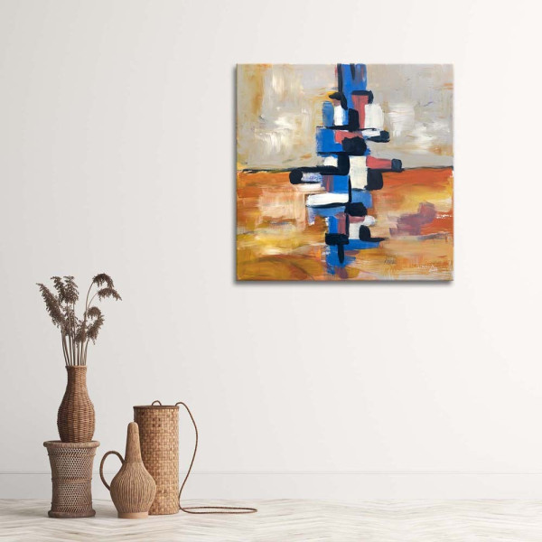 Feeby Obraz na płótnie, Abstrakcja kolorowa piramida 30x30