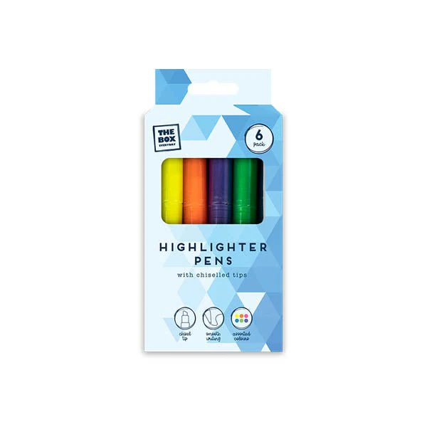 THE BOX EVERYDAY HIGHLIGHTER PENS 6 PACK
