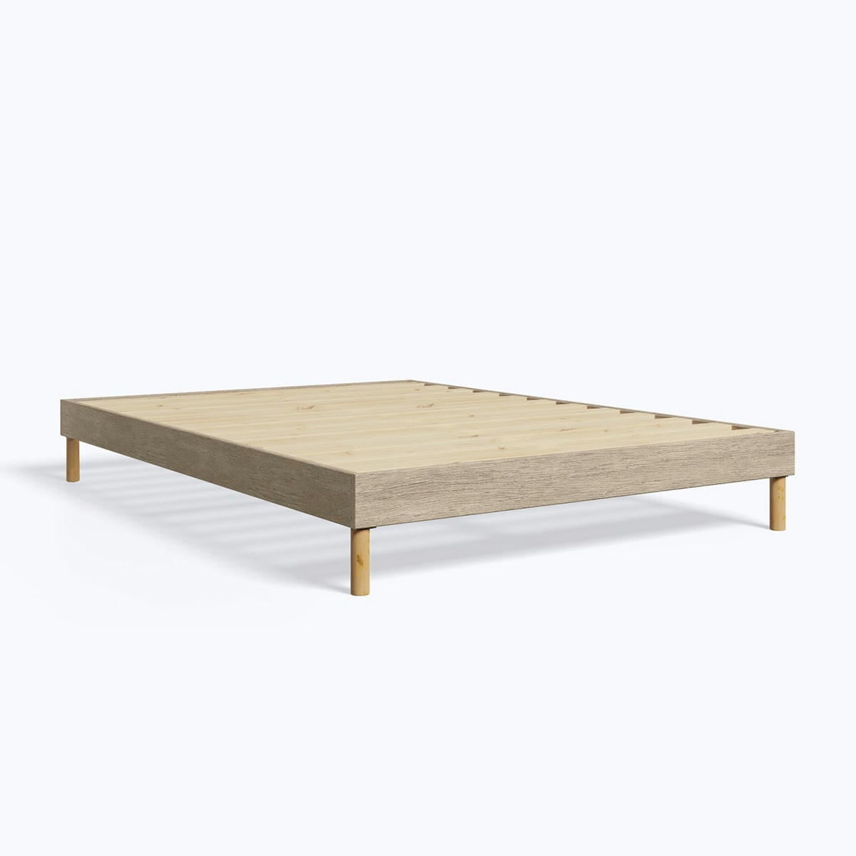 - Sommier à Lattes en kit bois Chêne clair - 160 x 200 cm
