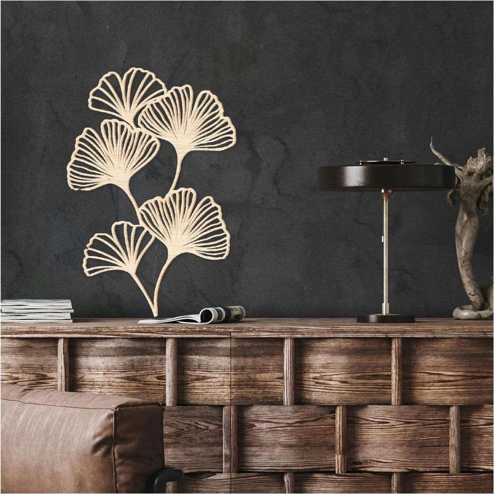 - Décoration murale en bois ginkgo