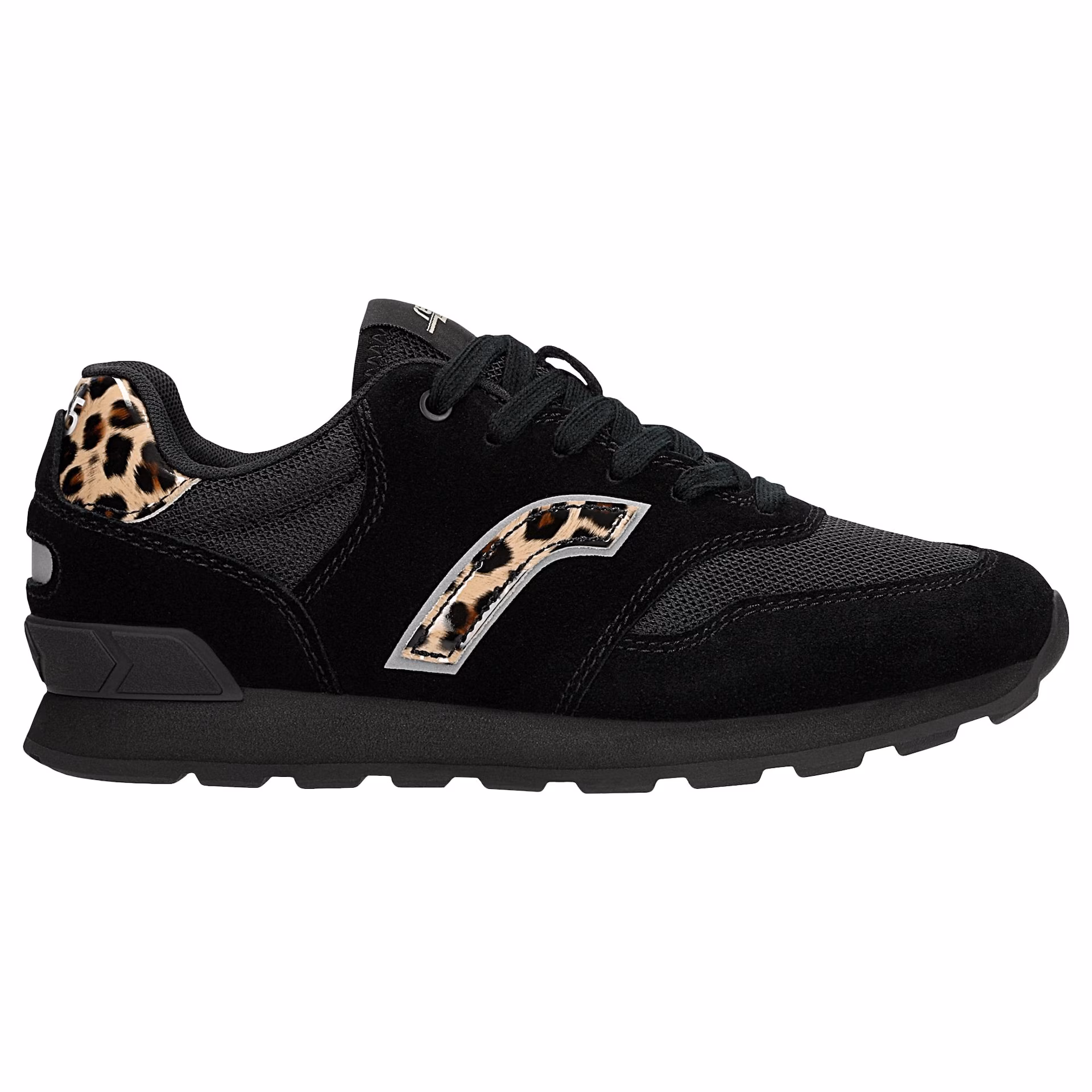 Czarne damskie sneakersy z panterką RELAKS