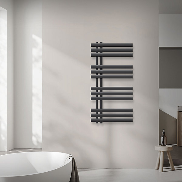 LuxeBath Radiateur de Salle de Bain Iron EM 500x1000 mm Anthracite Raccord Central