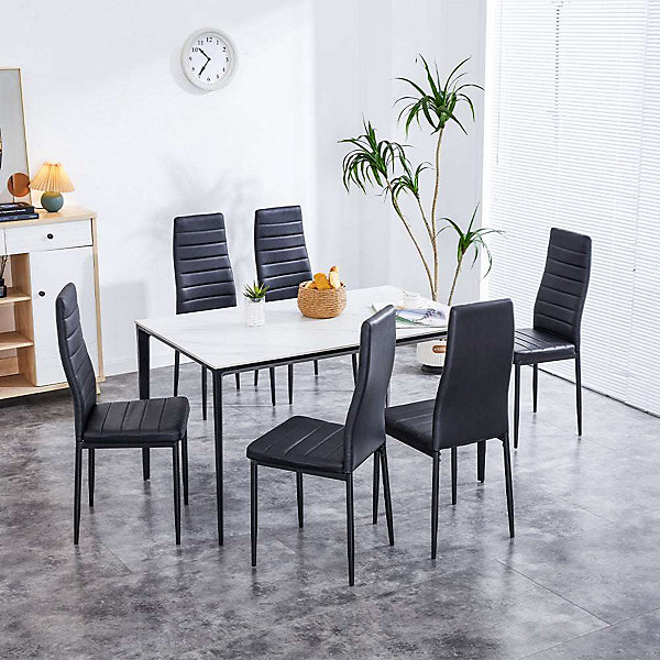 Lot de 6 chaise teeno interieur non empilable non pliable en fer H. 97 cm noir