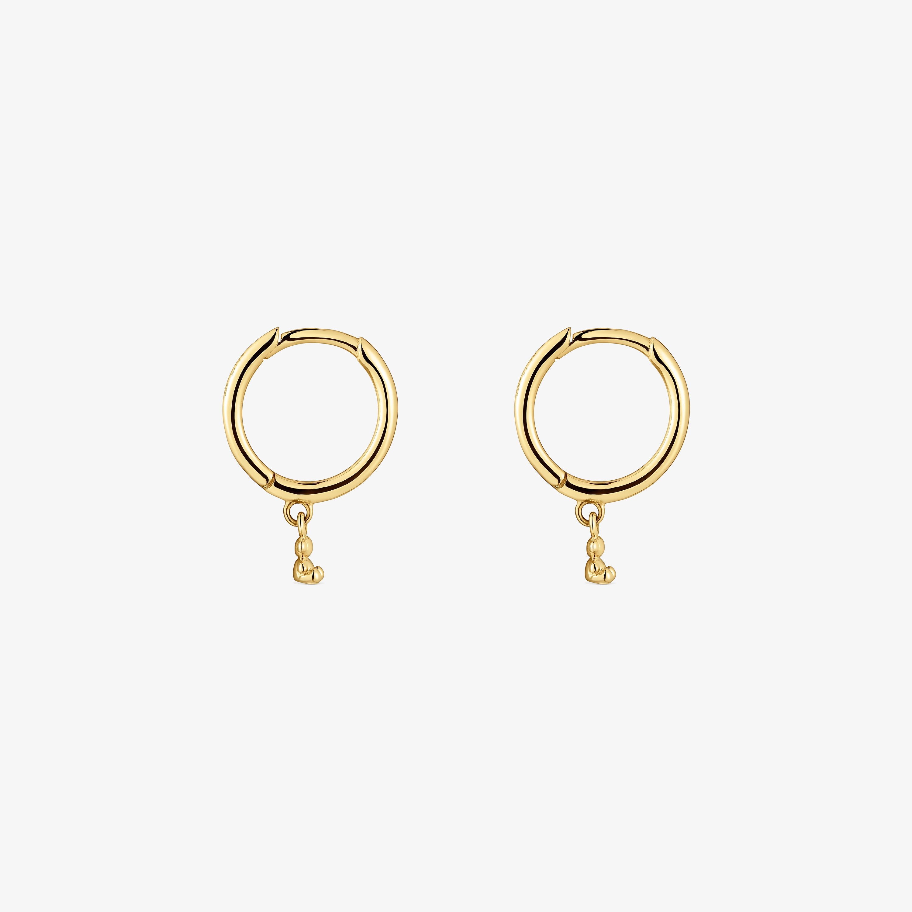 Pendientes aro de oro y oso Bold Bear