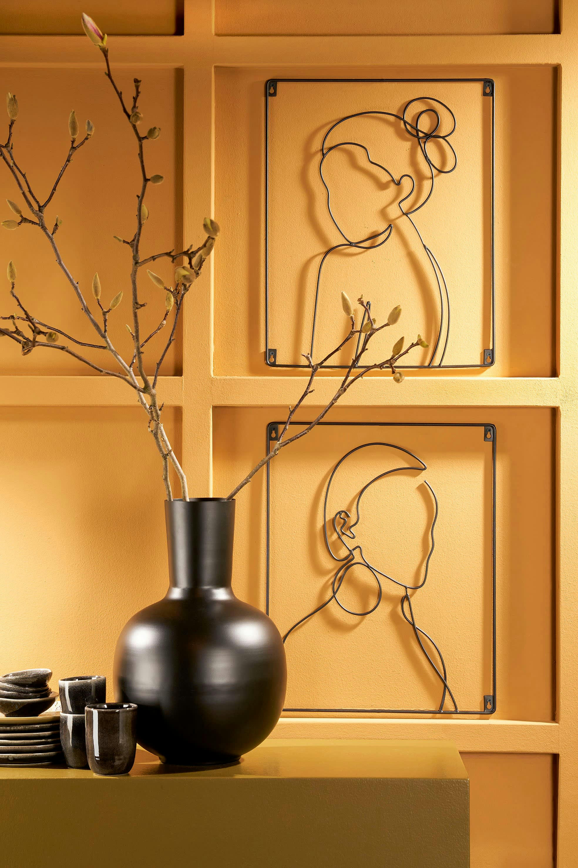 SHADE - Décoration murale en métal noir 40x50