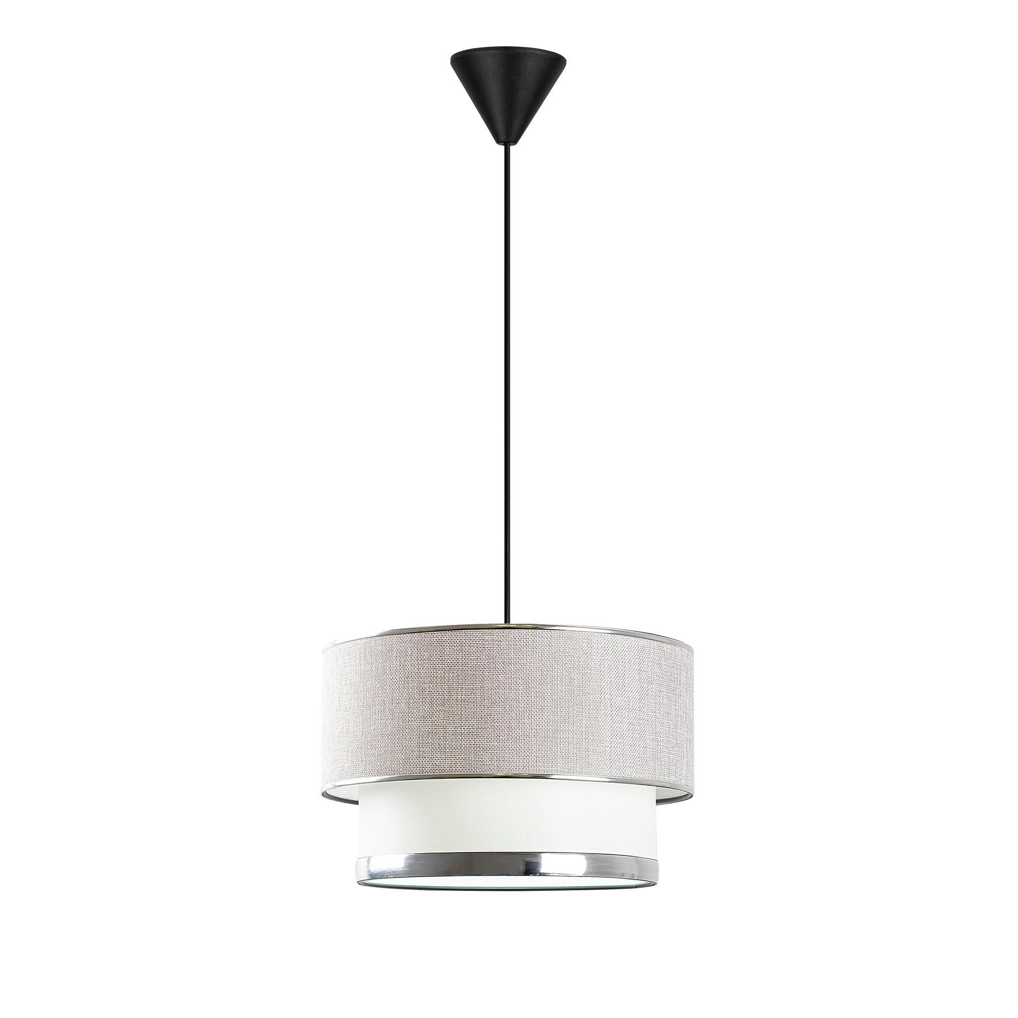 Suspension moderne en tissu - gris et écru ZURICH